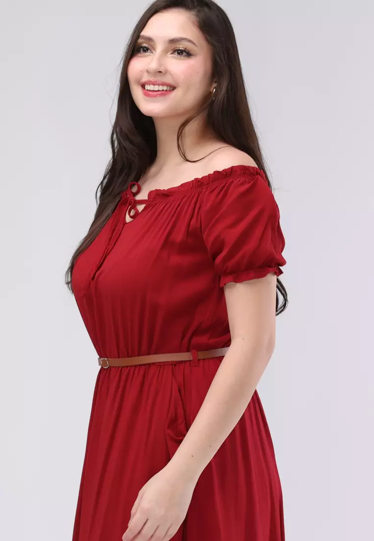 Soft Linen Woven Short Sleeves Dress
