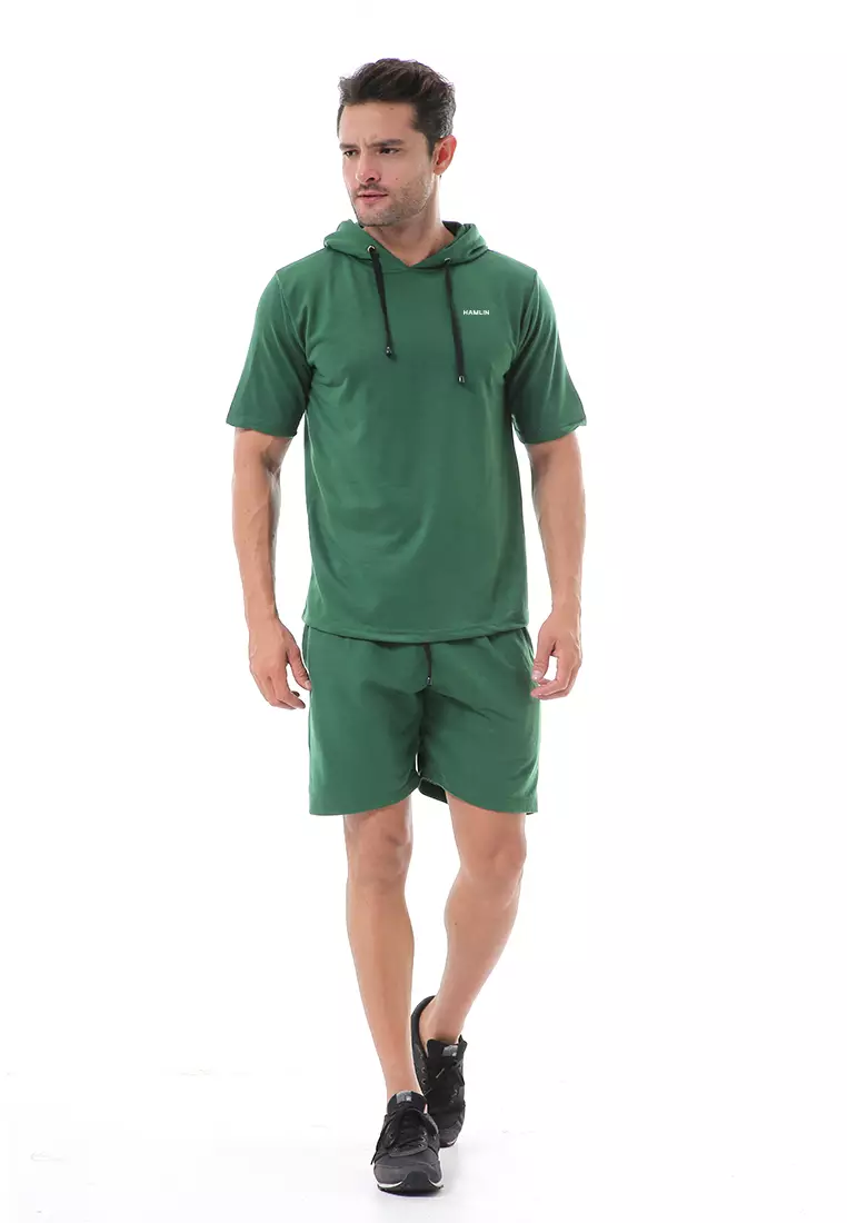 Vincent Setelan Hoodie Pria Sweatshirt Set Casual Motif Polos Material Baby Terry ORIGINAL - Green