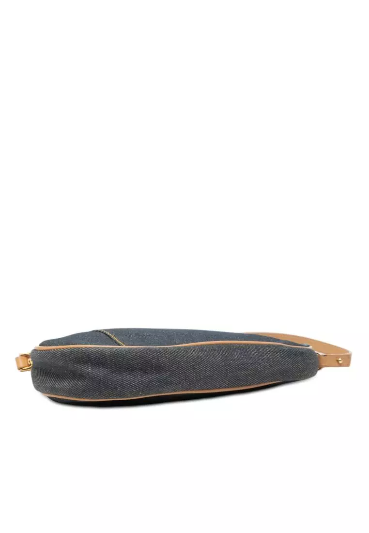 Pre-Loved Dior Mini Denim Saddle Pochette