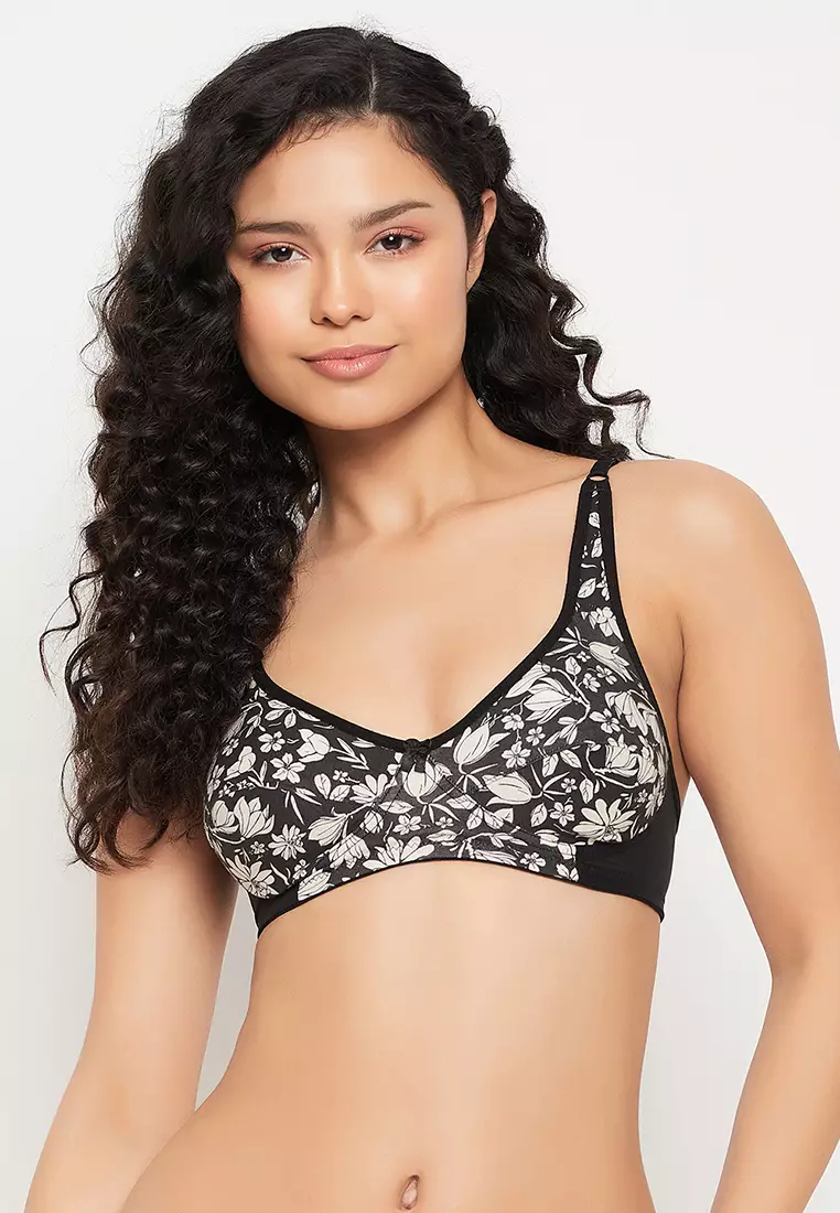 Buy Clovia Lace Lightly Padded Full Cup Wire Free Bralette Bra - Pink online