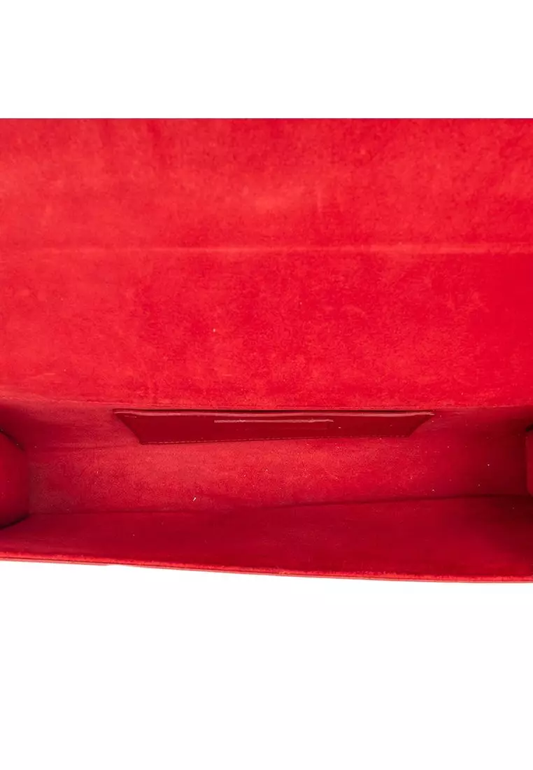 Pre-Loved Saint Laurent Grain De Poudre Monogram Cassandre Clutch