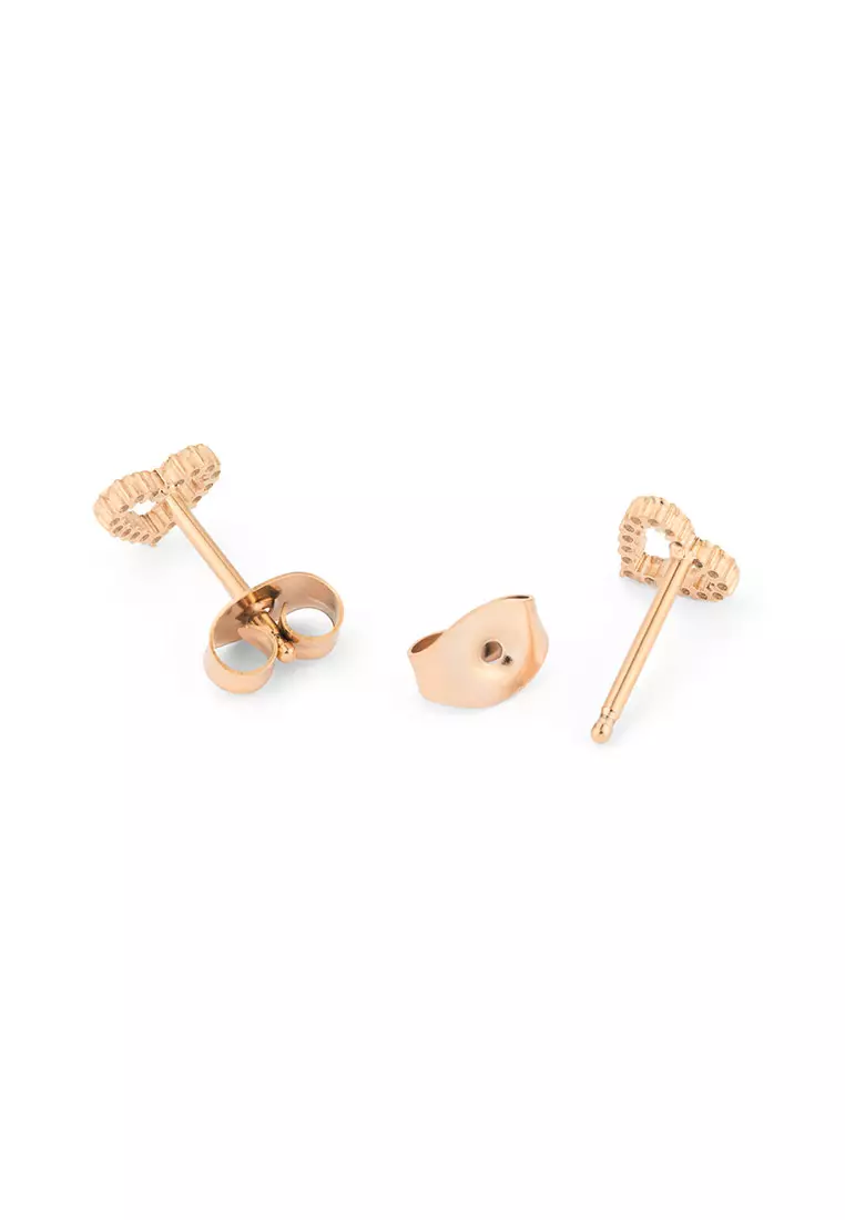 Mirelle Heart Earring Rose Gold Unisex Earrings for women and men stainless steel crystal Earrings DW Official Authentic Original perempuan lelaki DW