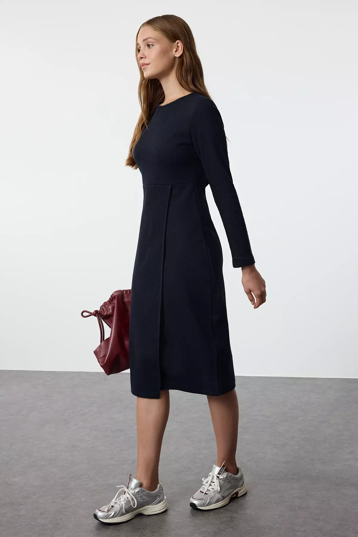 Round Neck Midi Dress