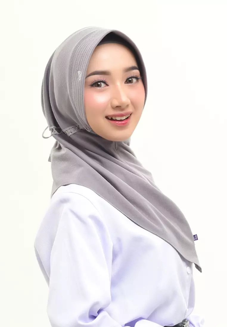 Rabbani - Kerudung Sekolah Instan Aero Exclusive Grey L
