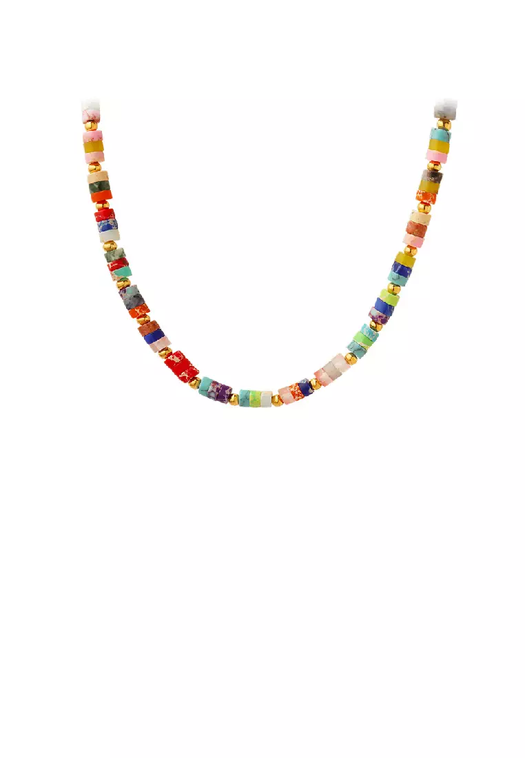Gold plated beads necklace best sale
