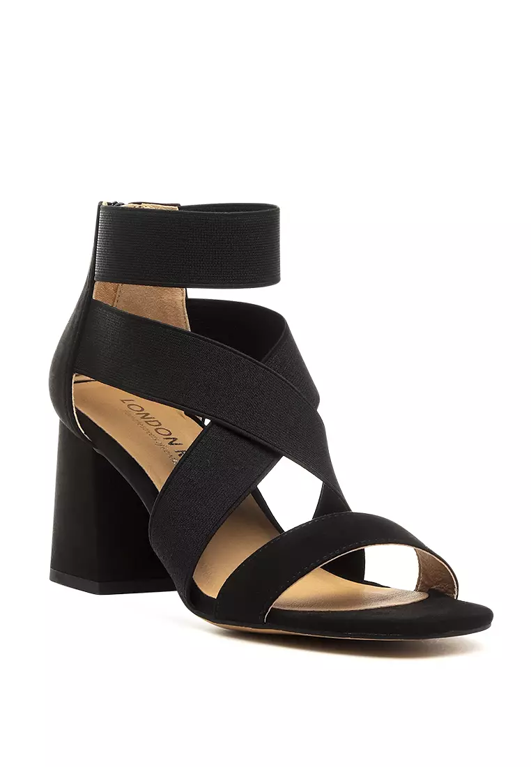 Buy London Rag Black Strappy Block Heel Sandals Online | ZALORA Malaysia