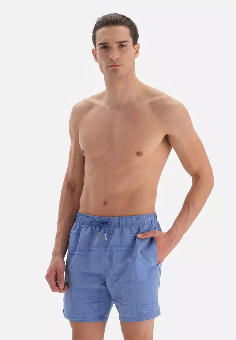 Indigo Shorts, Sail Printed, Regular Leg, Swimwear for Men