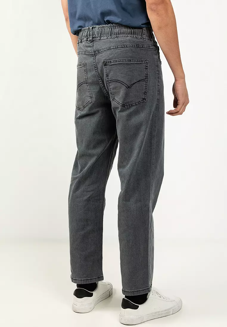 Drawstring Straight Cut Jeans