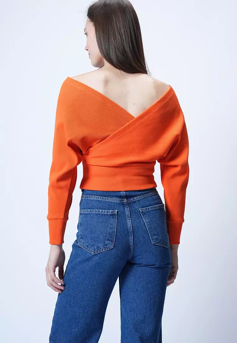 Front Back V-Neck Double Breasted Blouse