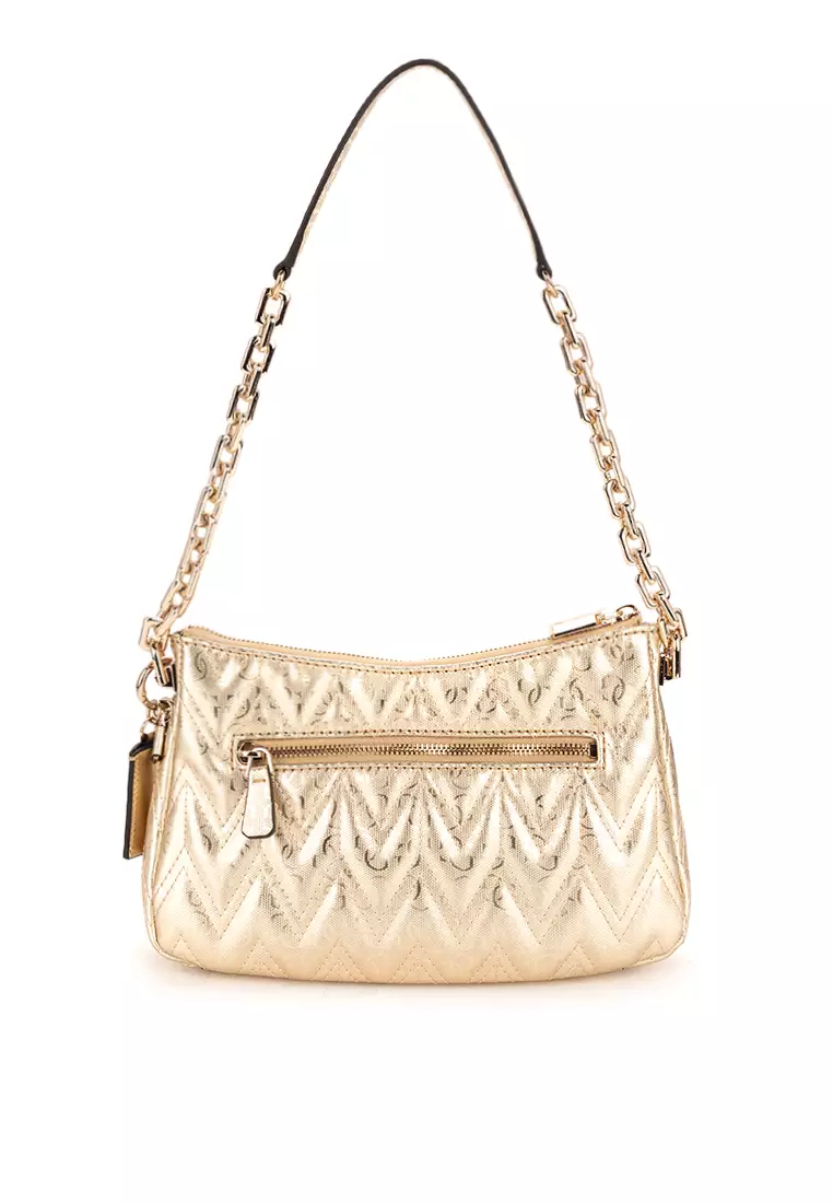 GUESS Bolso De Hombro 'ERENIA TOP ZIP SHOULDER BAG' En Beige