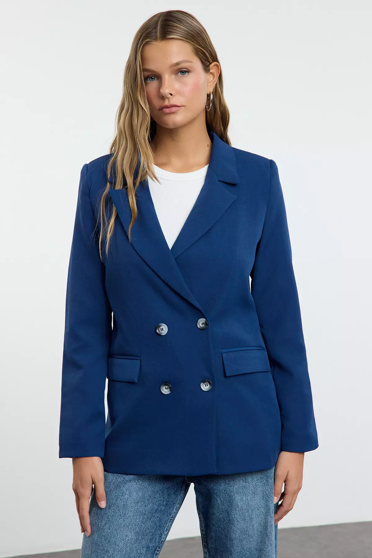 Button Detailed Blazer Jacket