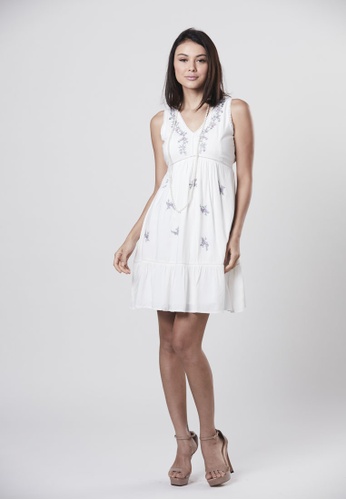 Somerset Bay Mary- Short Rayon Dress V Neck With Embroidery 262E1AAD00D5E8GS_1