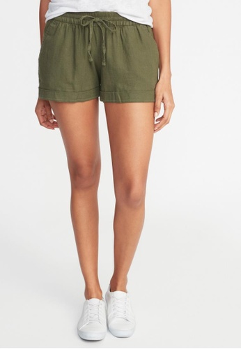 Shop Old Navy Mid Rise Linen Blend Shorts For Women Online On Zalora Philippines