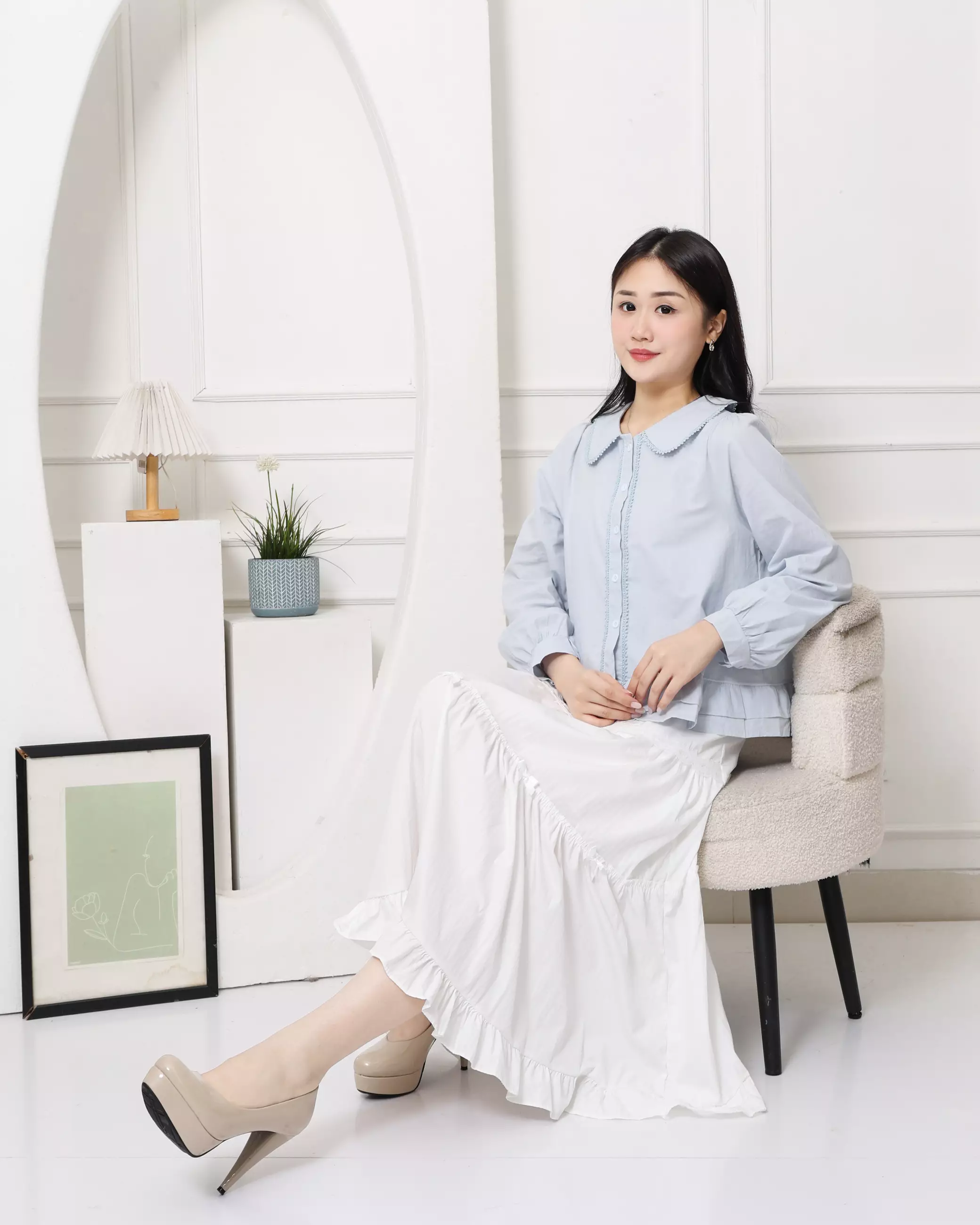 Eunha Blouse in Light Blue