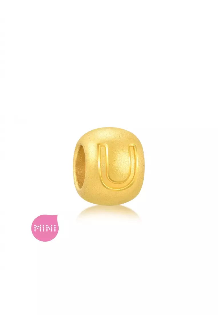 Charme 999 24K Gold Letter U Alphabet Charm 92915C (Bracelet not included)