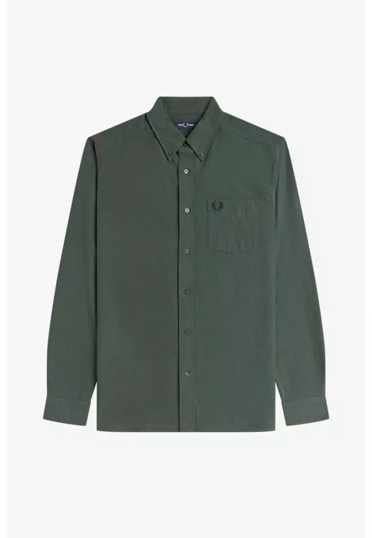 Fred Perry M5516 Long-Sleeve Oxford Shirt (Court Green)