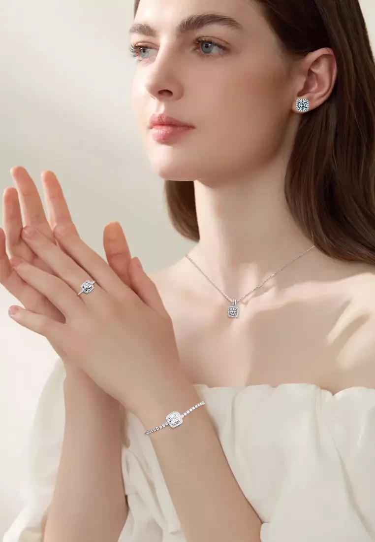 Perhiasan set Cincin/Gelang/Anting/Kalung Aksesori Wanita Asli