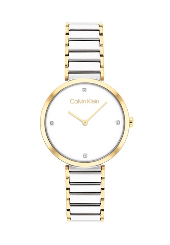 Calvin Klein Watches white and silver CK25200134 Women's Silver Stainless Steel Bracelet And White Dial Quartz Watch 29C16ACF2CAD80GS_1