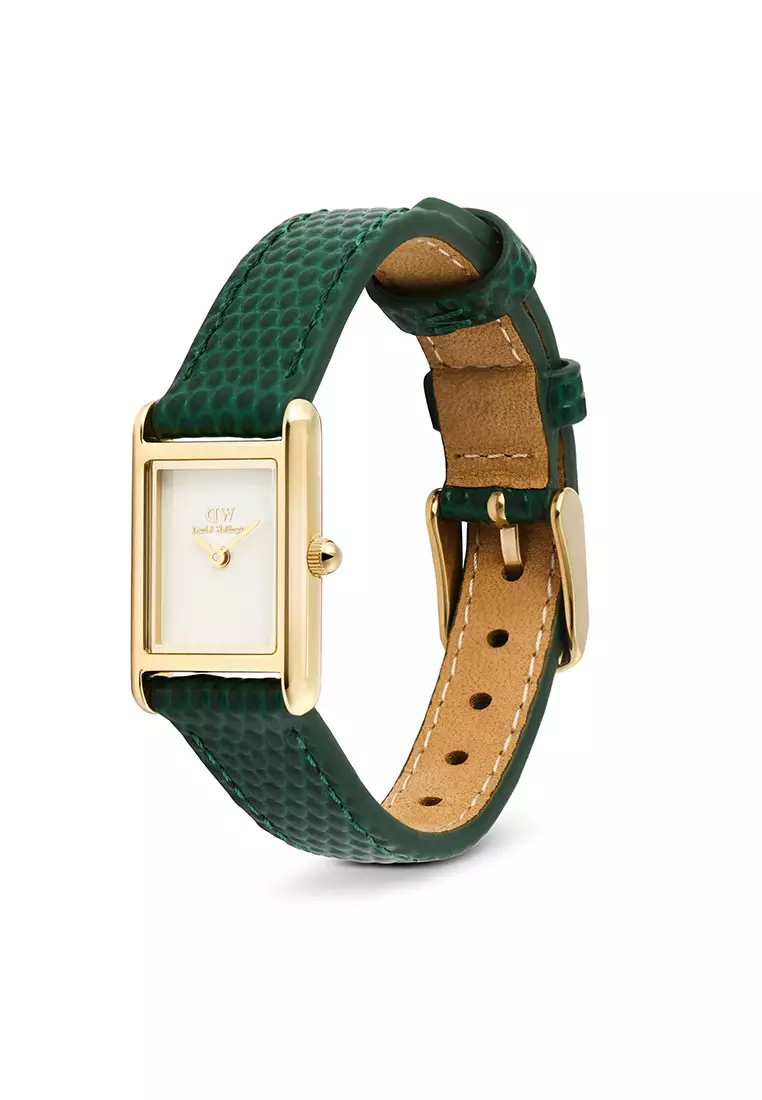 Bound Mini Green Lizard White Gold - Women Watch Stainless Steel Leather Strap watch DW Official Authentic Original jam tanggan perempuan DW jam tangan