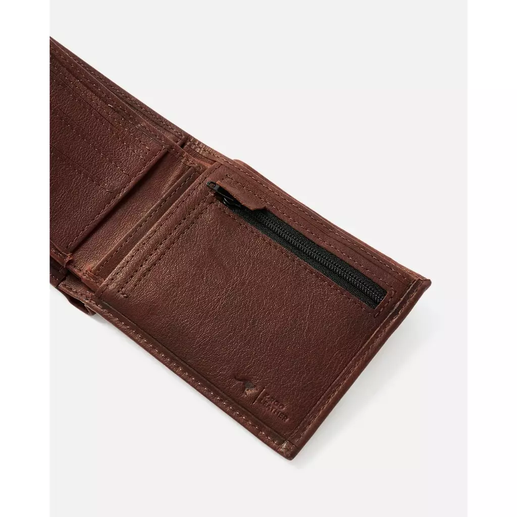 Rip Curl Dompet Pria K-Roo RFID 2 In 1 Leather Wallet Brown
