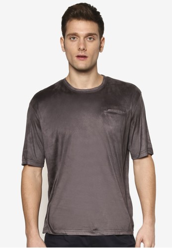 Suede Tee With Concealed Pocket