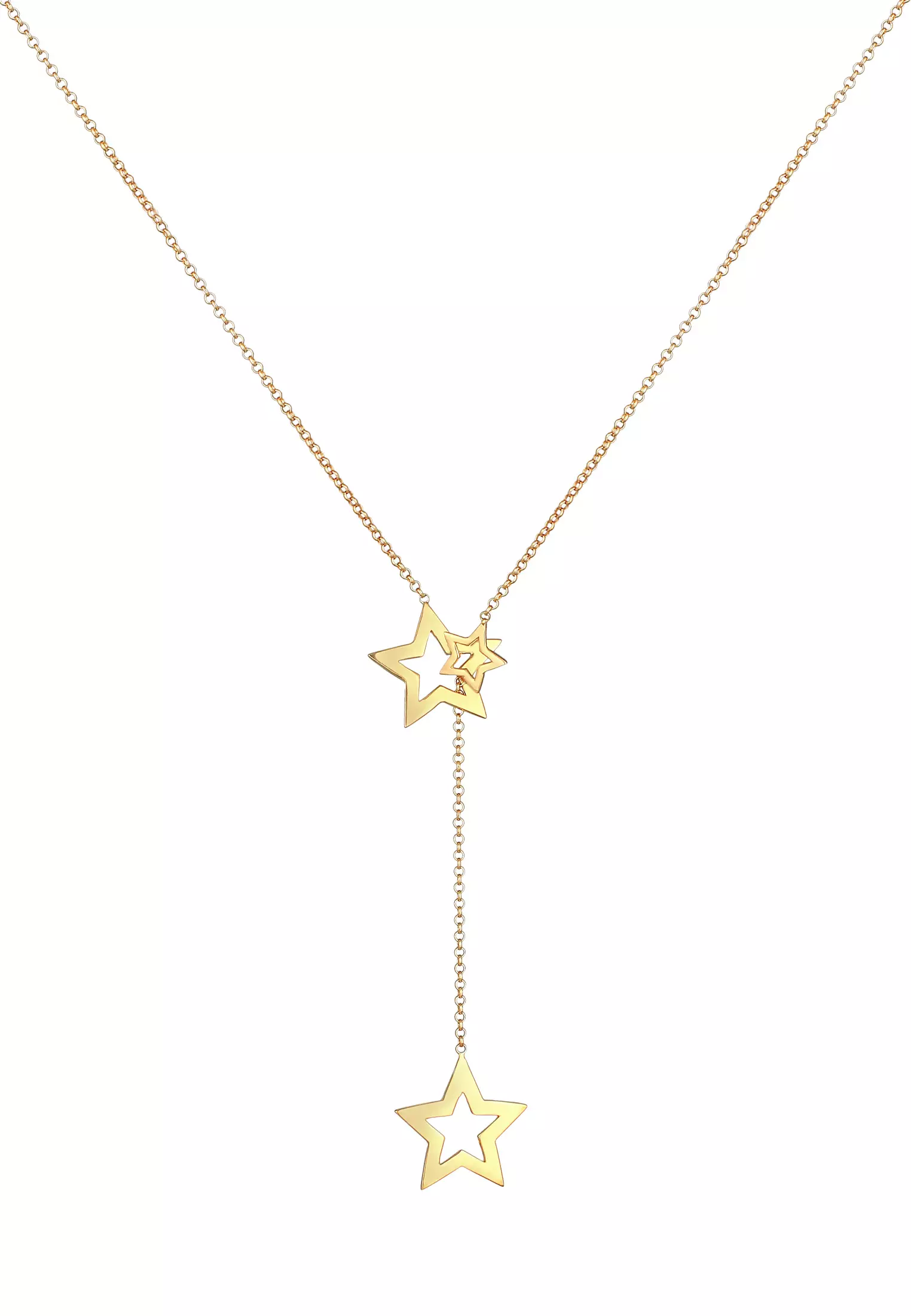 Necklace Y-necklace Star Pendant Astro Trend Gold Plated