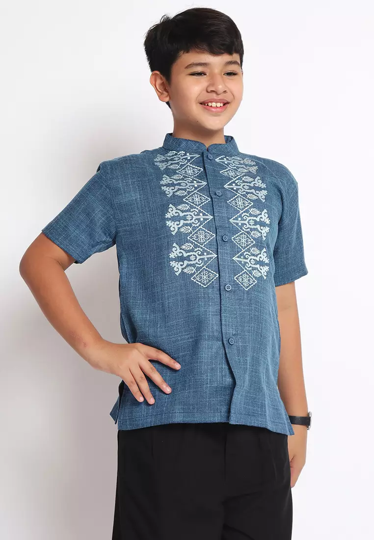 Baju Koko Set Anak Laki Salute Turquoise - MODERN