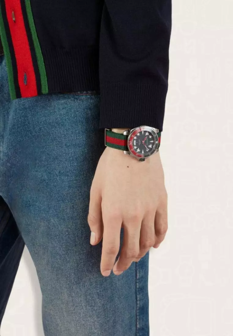 Jam Tangan Pria Gucci Dive Watch Red Green