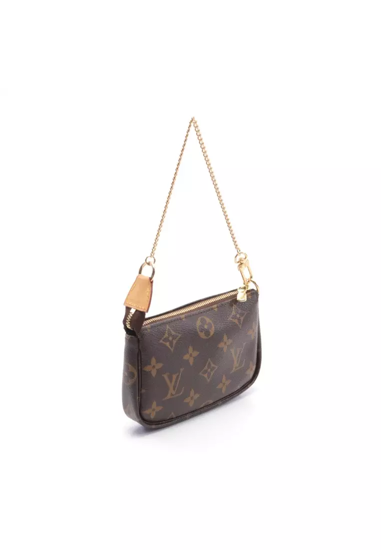 Buy Louis Vuitton Pre-loved LOUIS VUITTON mini pochette Accessoires monogram  chain handbag PVC leather Brown 2023 Online