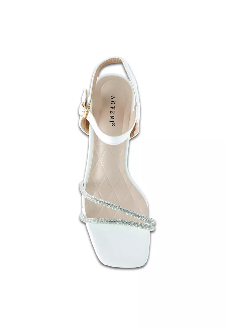 Women Sling Back Faux Leather Strap Casual Heels - 240190160