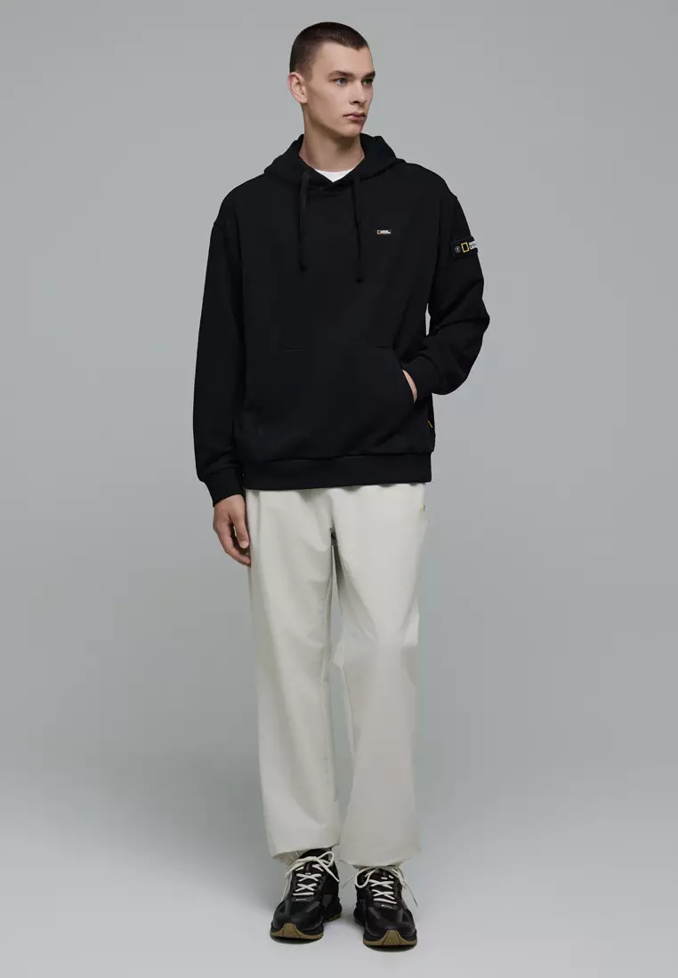 男女同款冰河圖案半寬鬆連帽衛衣