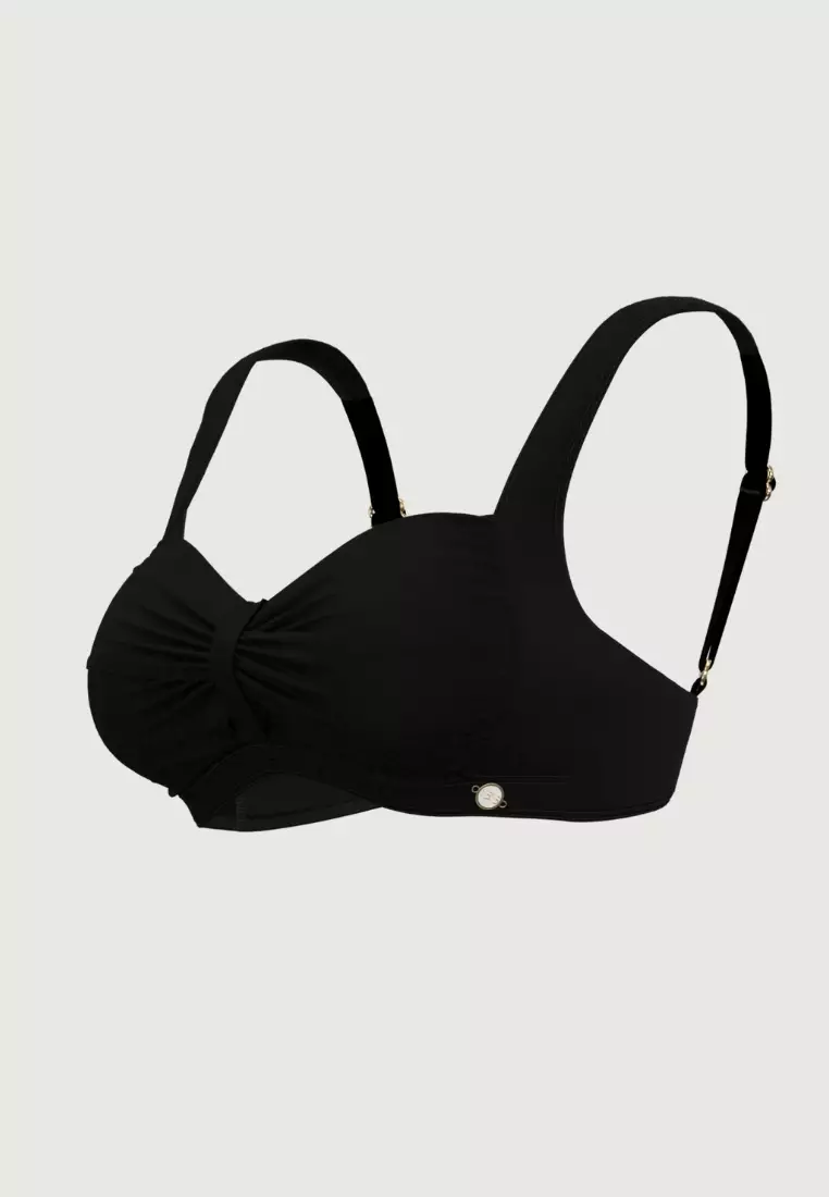 Core Solid黑色加大罩杯比基尼上衣