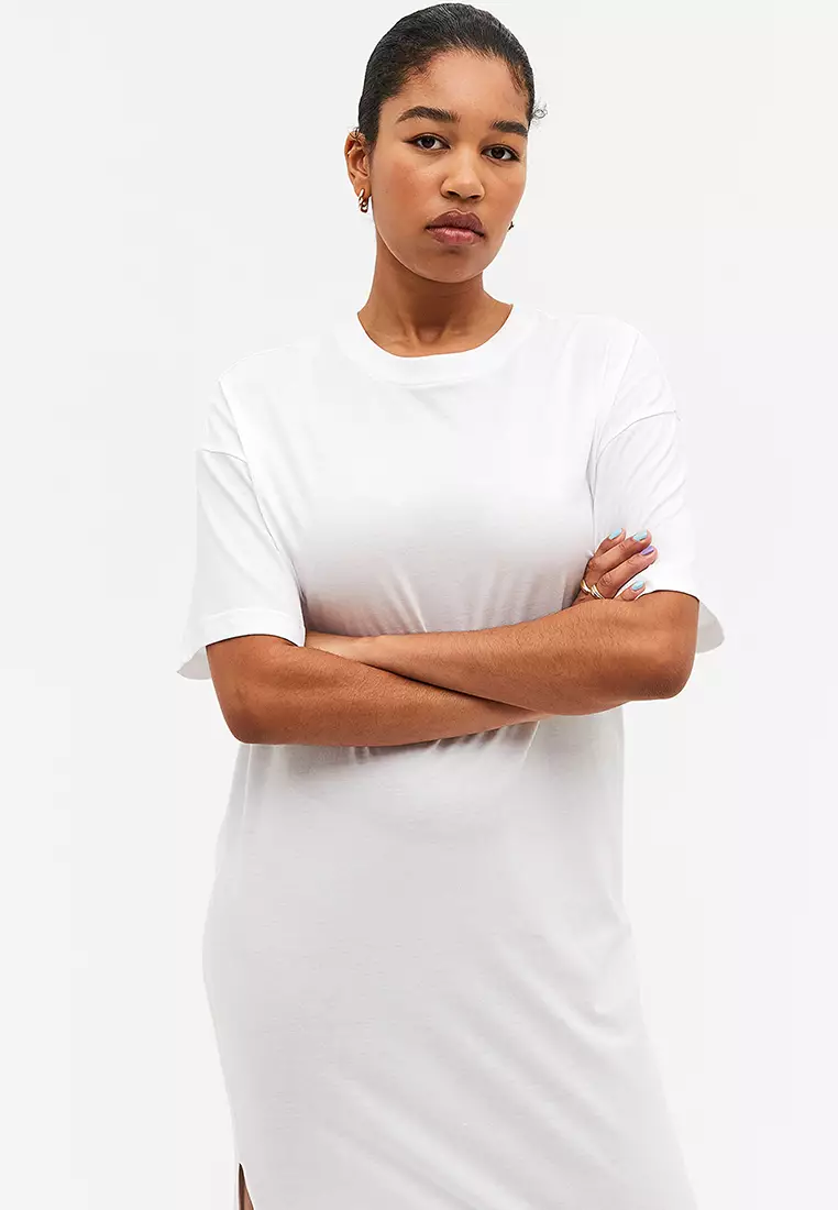 Monki white shirt dress best sale