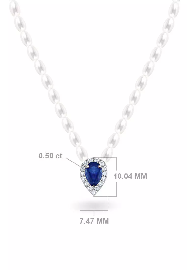 White gold sapphire on sale necklace