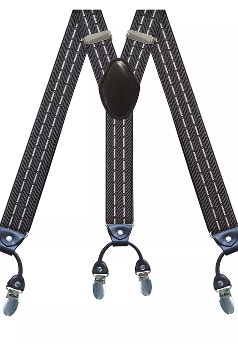 Men's Adjustable Elastic 6 Clips Suspenders