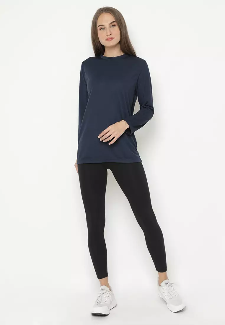 LSB54 Sport ls raglan kaos olahraga wanita polos td active navy