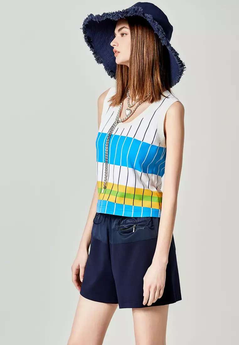 Colour Block Stripe Tank Top