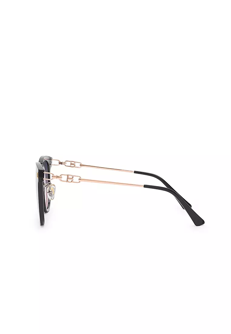 Unisex Fashion Sunglasses - Glossy Black / Grey Light Pink