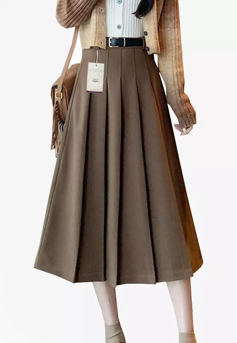 Buy Twenty Eight Shoes VANSA High Waist Pleated Long Skirt VCW-Sk