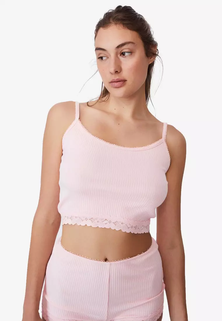 Buy Cotton On Body Rib Lace Sleep Cami Top 2024 Online