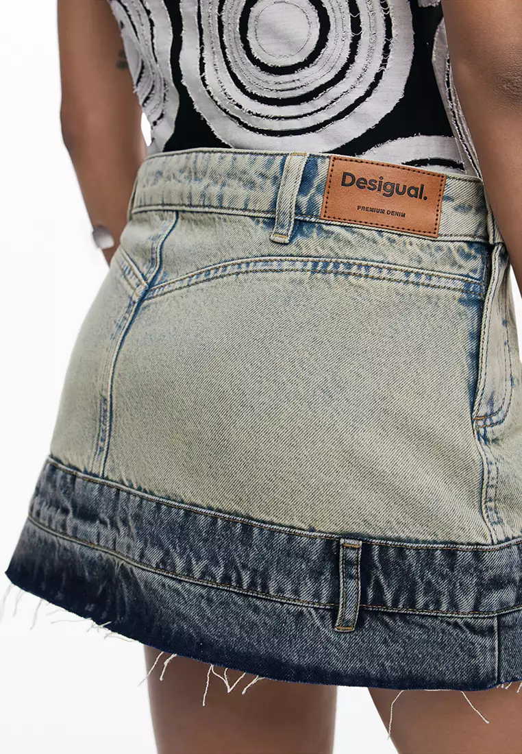 Double-waist mini skirt