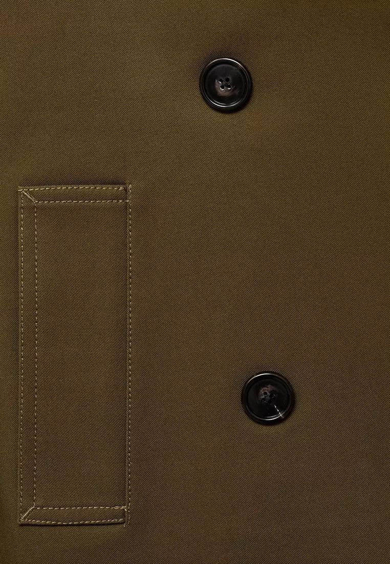 Oversized Short Double-Button Trench Coat