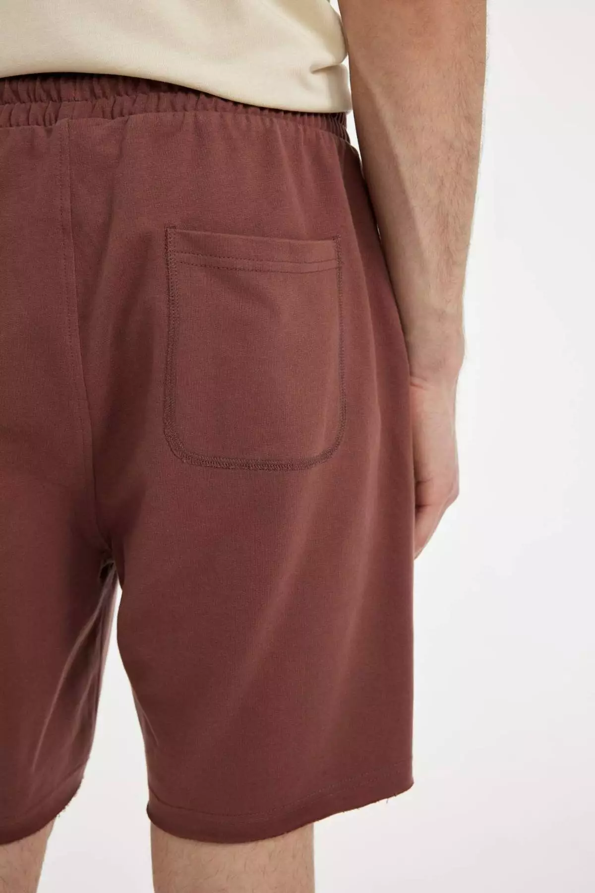 100% Cotton Slim Fit Slim Fit Narrow Leg Pocket Basic Plain Shorts B8673Ax24Sm