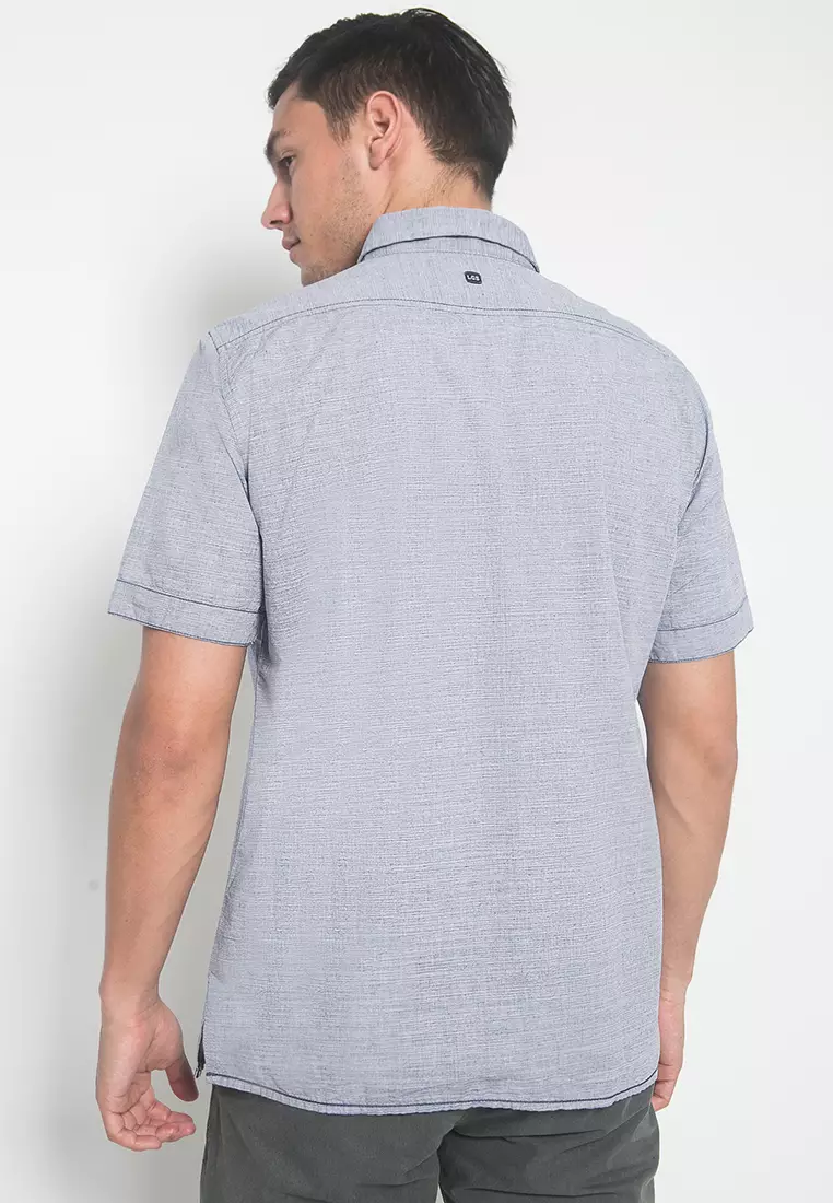 LGS - Kemeja Casual - Kemeja Pria - Garis Halus - Abu - Regular Fit - CSH.271.S570.1244.C