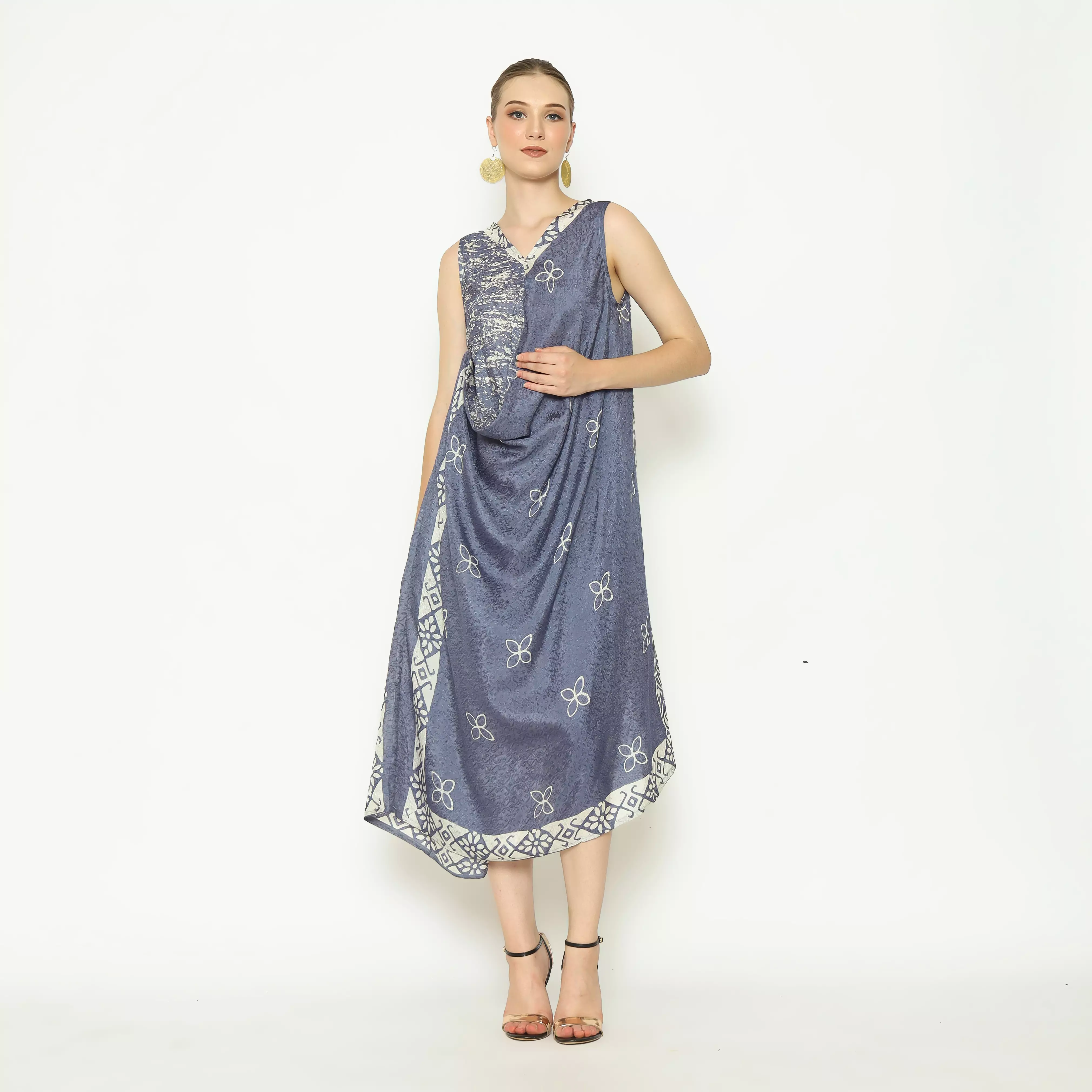 Rinjanie Batik - Dress Kait 4 - Dress Batik Modern - Dress Awan Bersahaja - Outfit Natal