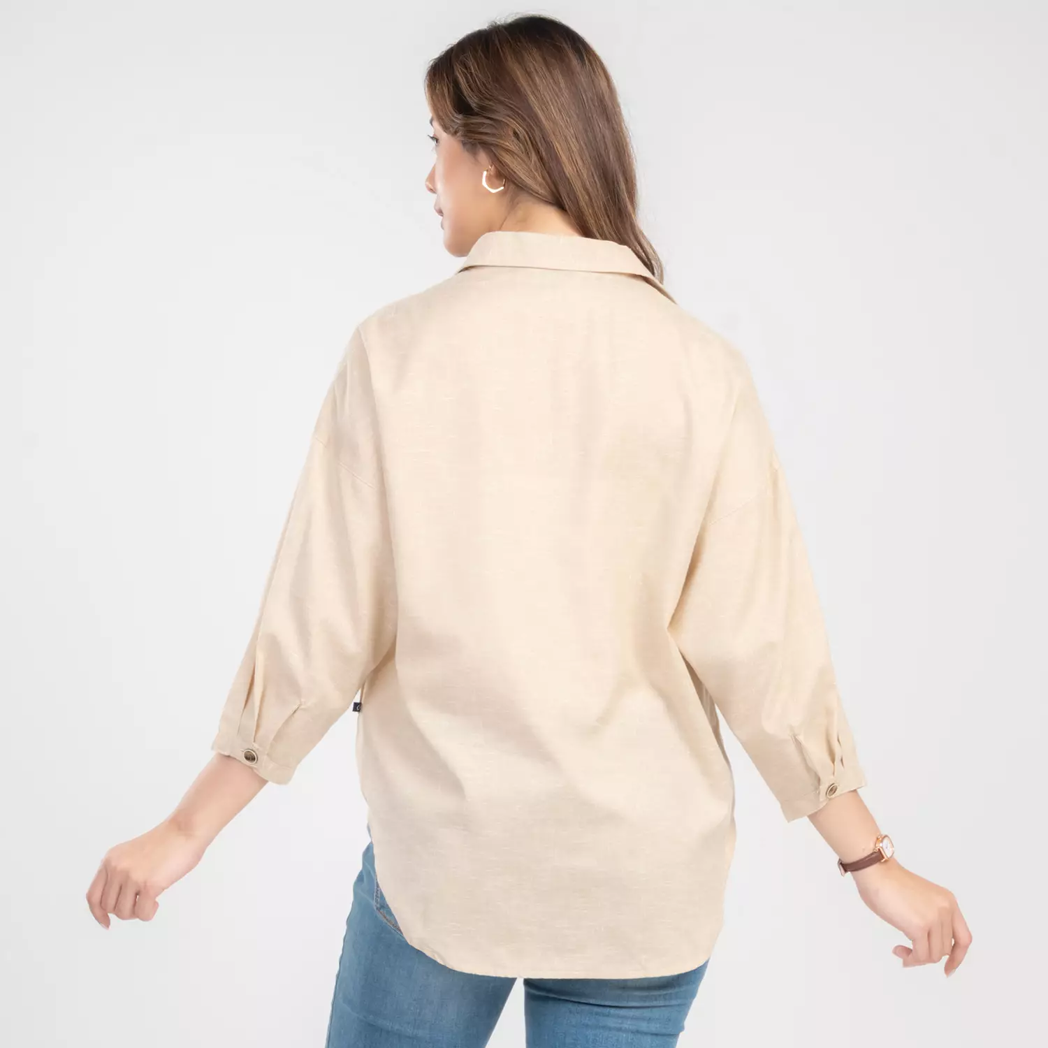 Flamoush Ernita Khaki Kemeja Oversize Wanita
