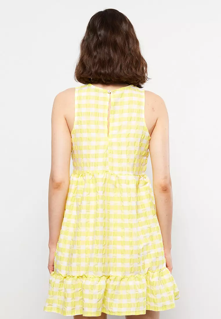 Jual LC Waikiki Crew Neck Plaid Sleeveless Poplin Women's Dress