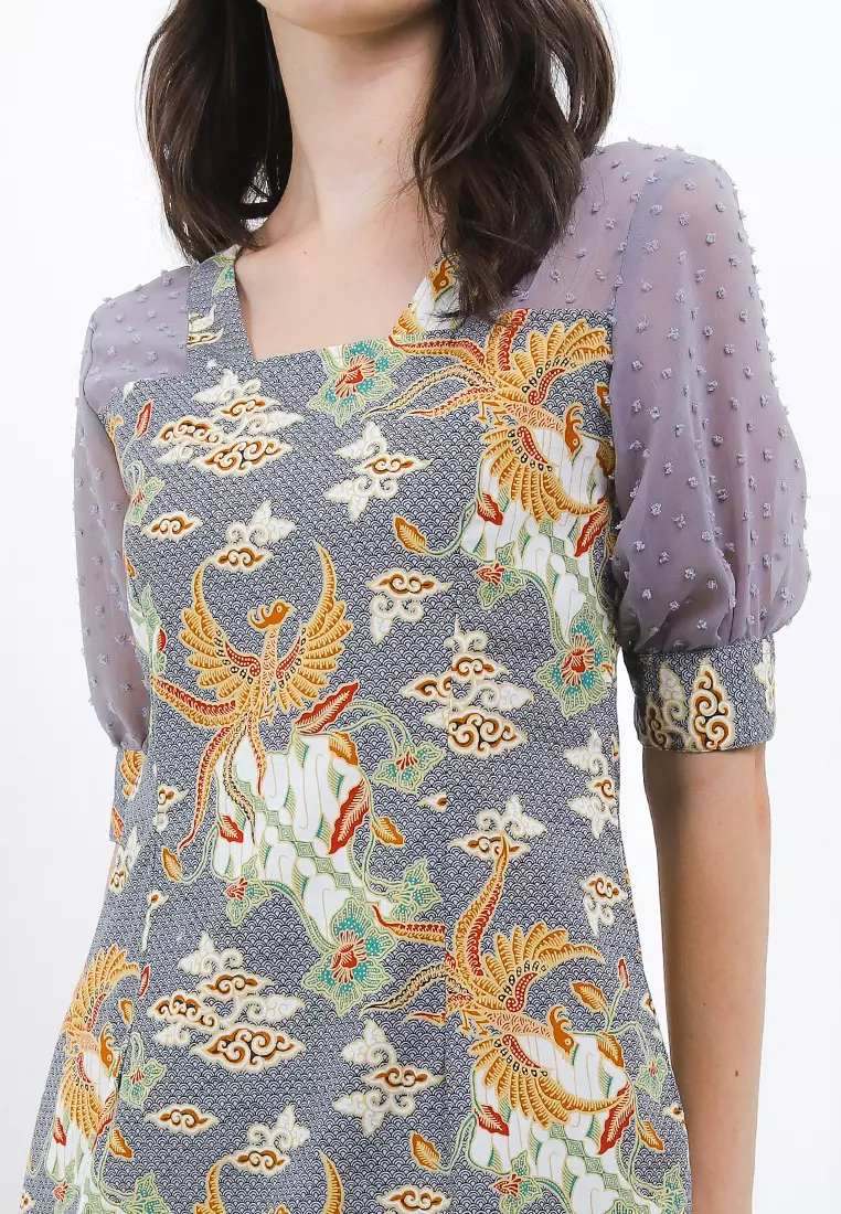 Dress Garneta Chiffon Batik Wanita