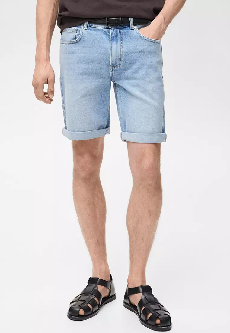 Bermuda Hombre Mango Bermudas Mango Slim-Fit Denim Bermuda Shorts