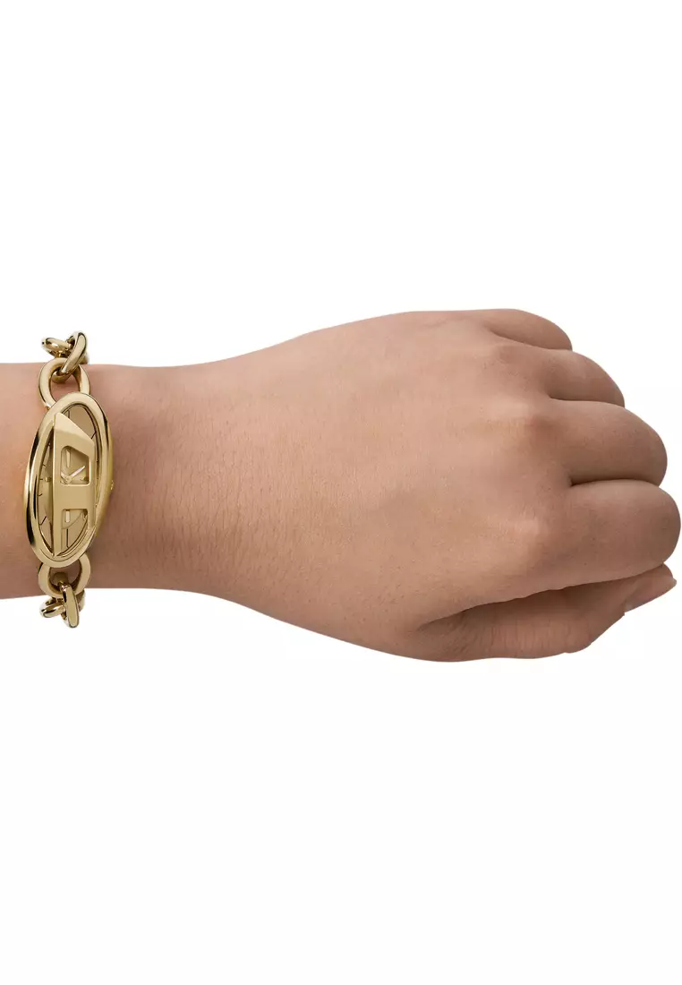 Diesel Women's D-Era Analog Watch ( DZ5611 ) - Quartz, Gold Case, Oval Dial, 9 MM Gold Stainless Steel Band